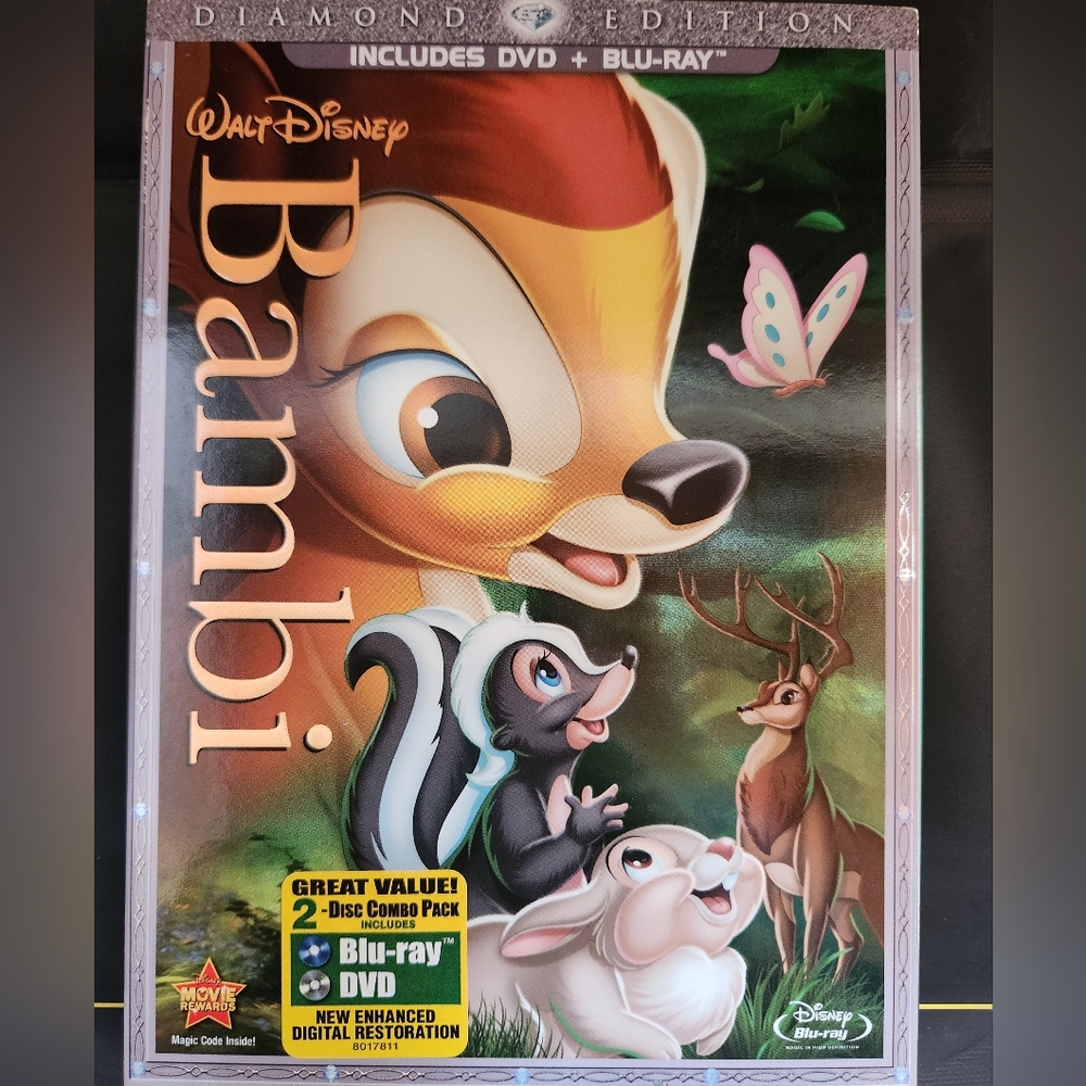 💜 Bambi Diamond Edition 2 disc Disney Blu Ray & DVD